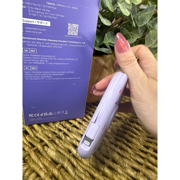 Rorry Portable Power Bank 5000mAh Keychain Built in Cable for Apple Watch iPhone - Picture 4 of 4